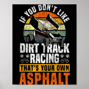 Vuil Track Racen Wedstrijd Vintage Retro Sprint Au Poster