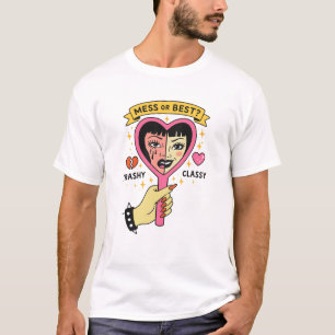 Vuil versus Klasse Gespleten Gezichtskunst T-shirt