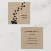 vuil visitekaartje van de hondenpoot kraft vierkan (Voorkant / Achterkant)