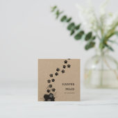 vuil visitekaartje van de hondenpoot kraft vierkan (Staand voorkant)