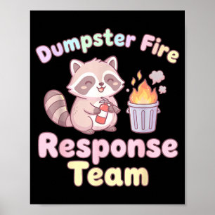 Vuilcontainer Brand Respons Team Wasbeer Kawaii  Poster