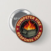 vuilcontainer brandweerteam grappig ronde button 5,7 cm (Voorkant /achterkant)