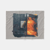 Vuilcontainerbrand - grappige warboel fleece deken (Voorkant (Horizontaal))
