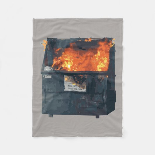 Vuilcontainerbrand - grappige warboel fleece deken (Voorkant)