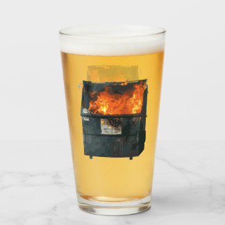 Vuilcontainerbrand - grappige warboel glas