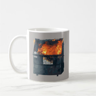 Vuilcontainerbrand - grappige warboel koffiemok