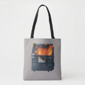 Vuilcontainerbrand - grappige warboel tote bag (Voorkant)