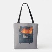 Vuilcontainerbrand - grappige warboel tote bag (Achterkant)