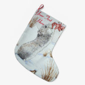 Vuildieren die met muizen bessen op sneeuwscène grote kerstsok (Voorkant (Hangend))