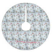 Vuildieren die met muizen bessen op sneeuwscène kerstboom rok (Voorkant)