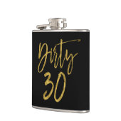 Vuile 30 Gouden folie en Zwarte Verjaardags Flask Heupfles (Links)