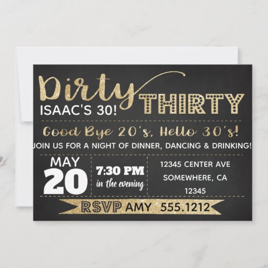 VUILE 30-UITNODIGING KAART (Voorkant)