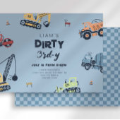 Vuile 3rd-y bouwtruck derde verjaardag kaart
