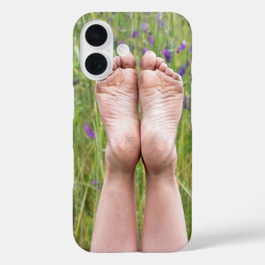 vuile blote voeten in wilde bloemen Case-Mate iPhone case (Achterkant)