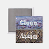 Vuile bubbels en schone vuile vaatwasser magneet (Voorkant / Achterkant)