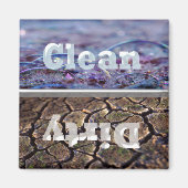 Vuile bubbels en schone vuile vaatwasser magneet (Voorkant)