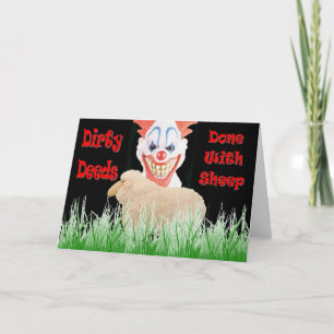 Vuile daden gedaan met schapen kaart