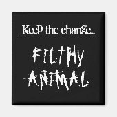 Vuile dierenmagneet (zwart) magneet (Voorkant)