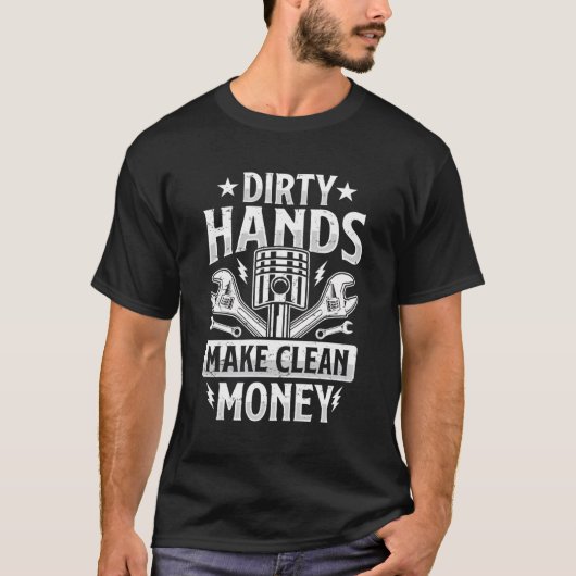 Vuile handen maken schone grappige auto auto vrach t-shirt (Voorkant)