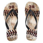 Vuile honkbal Teenslippers met uw Jersey NUMMER (Voetbed)