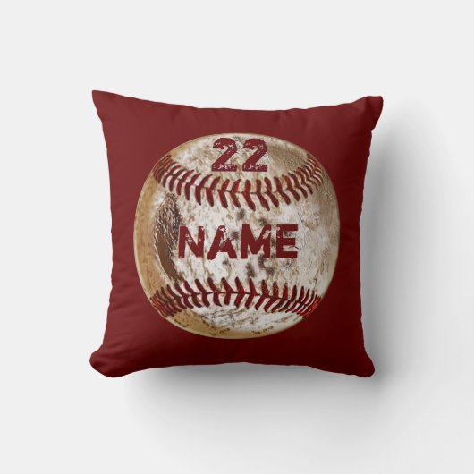 Vuile Jouw naam van de Baseball Pillow, NUMMER, KL Kussen (Voorkant)