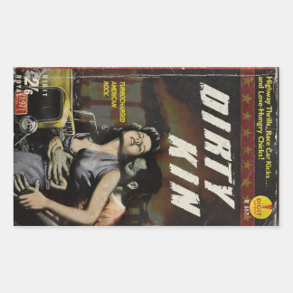 Vuile kaft rechthoekige sticker