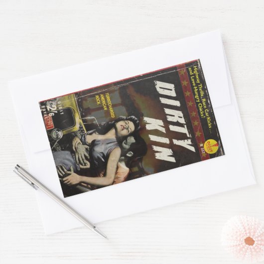 Vuile kaft rechthoekige sticker (Envelop)