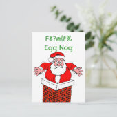 Vuile Kerstman Teveel Eierdrank Feestdagenkaart (Staand voorkant)