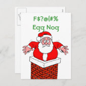 Vuile Kerstman Teveel Eierdrank Feestdagenkaart (Voorkant / Achterkant)