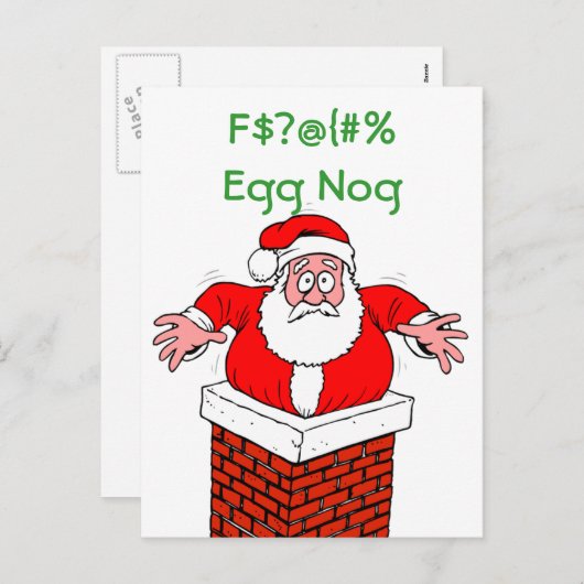 Vuile Kerstman Teveel Eierdrank Feestdagenkaart (Voorkant / Achterkant)