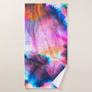 Vuile kunst. Heldere rode, lila, roze, gele kleure Badhanddoek