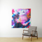 Vuile kunst. Heldere rode, lila, roze, gele kleure Wandkleed (In Situ (horizontaal))