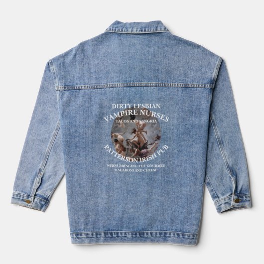 VUILE LESBISCHE VAMPIER VERPLEEGSTERS TACOS & SANG DENIM JACKET (Achterkant)