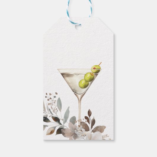 Vuile Martini Cocktail Bruiloftsborrel Cadeaulabel (Achterkant)