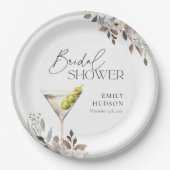 Vuile Martini Cocktail Bruiloftsborrel Papieren Bordje (Voorkant)