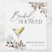 Vuile Martini Cocktail Bruiloftsborrel Wijn Etiket (Enkel label)