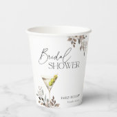 Vuile Martini Cocktail Bruiloftsfeest Papieren Bekers (Achterkant)