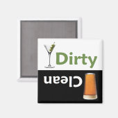 Vuile Martini schoon vuile vaatwasser magneet (Voorkant / Achterkant)