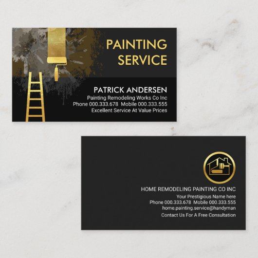 Vuile muren Verf Splatter Home Reparatie Visitekaartje (Voorkant / Achterkant)