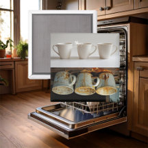 Vuile of schone koffiekopjes Vaatwasser