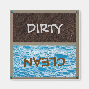 Vuile of schone schotel wasmachine magneet