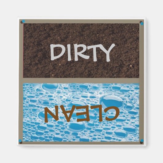 Vuile of schone schotel wasmachine magneet (Voorkant)