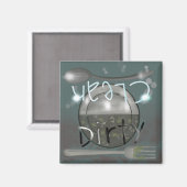 Vuile of schone vaatwasser Bord en keukengerei Magneet (Voorkant / Achterkant)