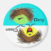 Vuile of schone vaatwasser magneet (Voorkant)