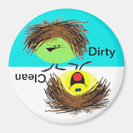 Vuile of schone vaatwasser magneet