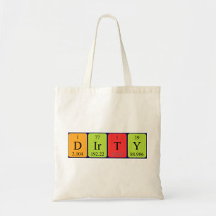 Vuile periodieke lijstnaam canvas tas