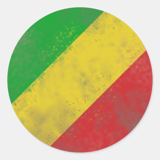Vuile Rasta gekleurde balken Ronde Sticker (Voorkant)
