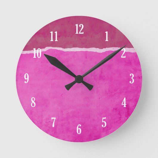Vuile roze papier ronde klok (Voorkant)