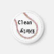 Vuile schone honkbal vaatwasser magneten