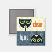 Vuile / schone kat - Magneet (Voorkant / Achterkant)